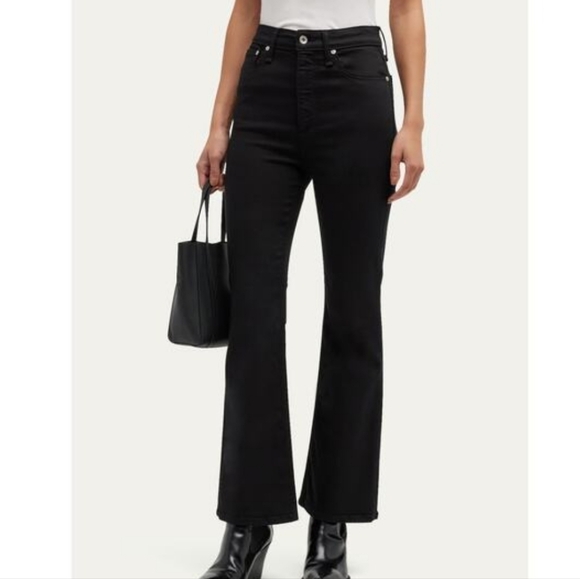 rag & bone Denim - Rag & Bone Casey High-Rise Flared Ankle Jeans In Black Size 29 NWT'S